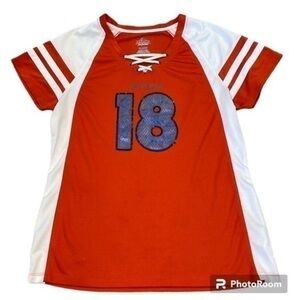 DENVER BRONCOS MANNING 18 SEQUINS JERSEY SHIRT, SIZE XL